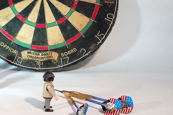 Rob is playing Darts