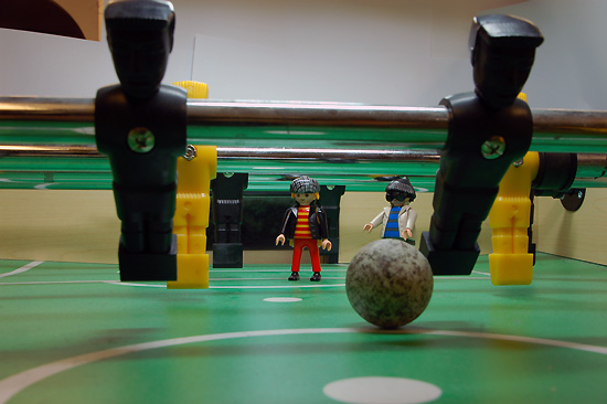 Pete & Rob playing Table Soccer